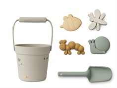 Liewood nature/mist mix beach set Dante silicone (5-pack)
